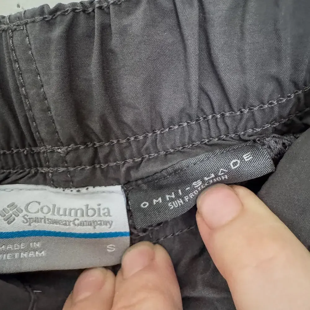 Columbia PFG Grey Belted Nylon Hiking Water Shorts Mesh Brief Size S